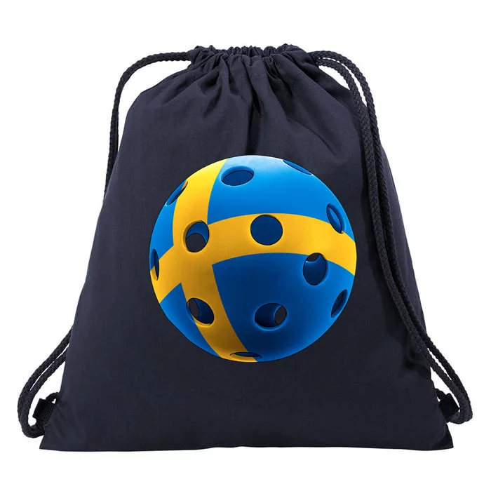 Swedish Flag Pickleball Drawstring Bag