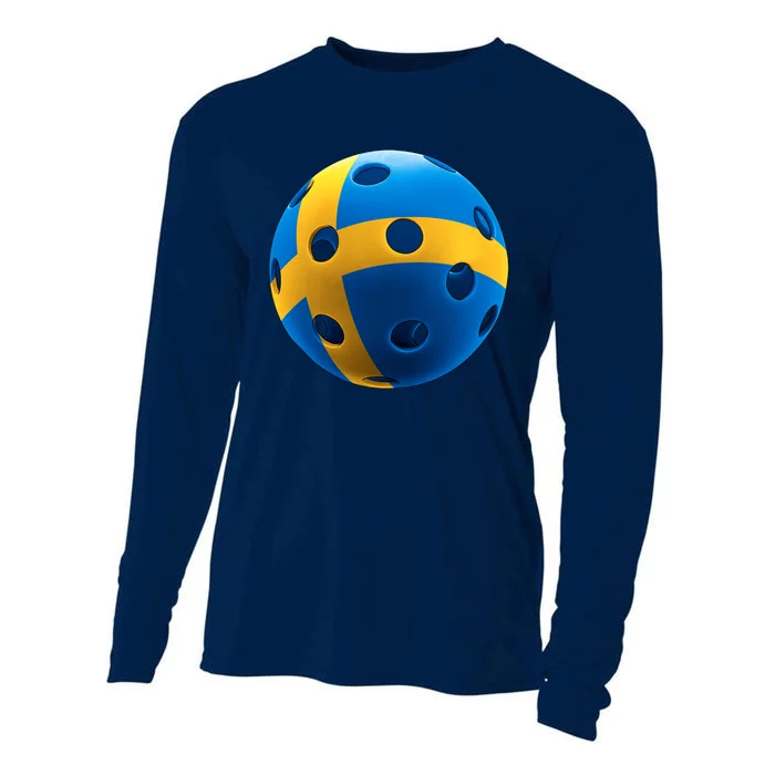 Swedish Flag Pickleball Cooling Performance Long Sleeve Crew