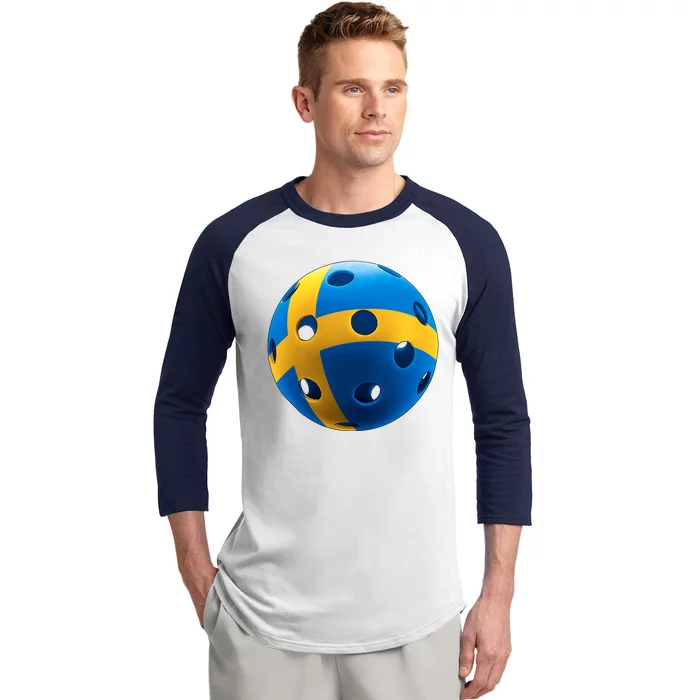 Swedish Flag Pickleball Baseball Sleeve Shirt