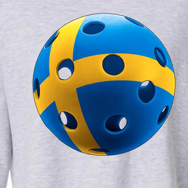 Swedish Flag Pickleball Cropped Pullover Crew