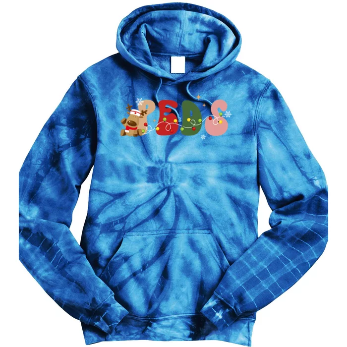 Santas Favorite Peds Nurse Christmas Pediatric Nurse 2 Sided Meaningful Gift Tie Dye Hoodie