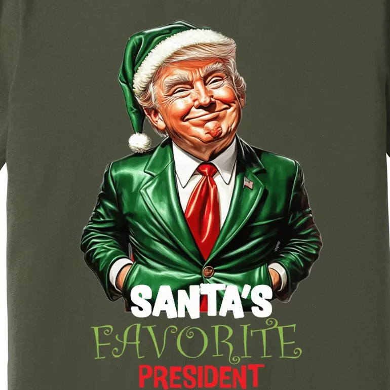 Santas Favorite President Funny Trump Happy Christmas Day Premium T-Shirt