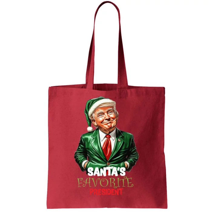 Santas Favorite President Funny Trump Happy Christmas Day Tote Bag