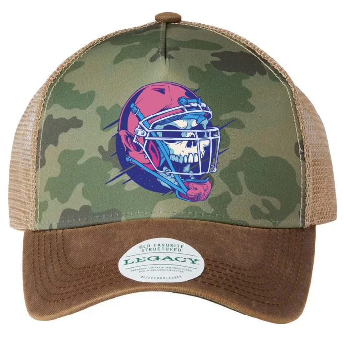 Skull Football Player Legacy Tie Dye Trucker Hat