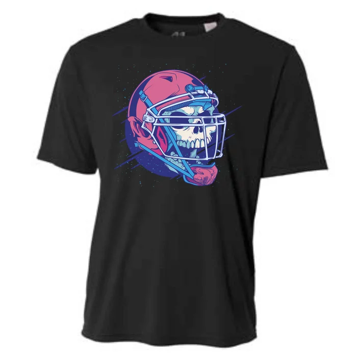 Skull Football Player Cooling Performance Crew T-Shirt