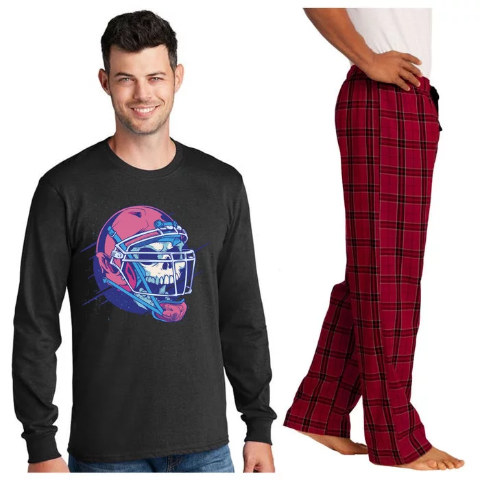 Skull Football Player Long Sleeve Pajama Set