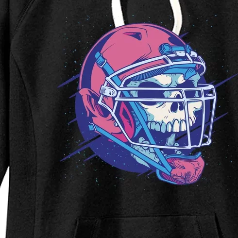 Skull Football Player Women's Fleece Hoodie