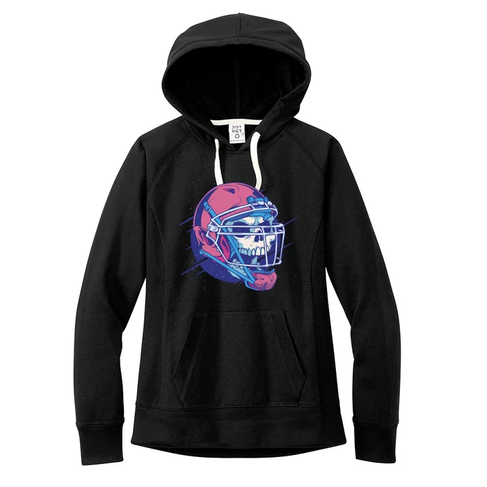 Skull Football Player Women's Fleece Hoodie