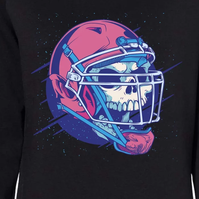 Skull Football Player Womens California Wash Sweatshirt