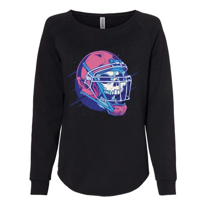 Skull Football Player Womens California Wash Sweatshirt