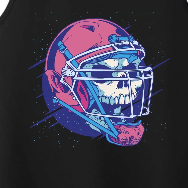 Skull Football Player Performance Tank