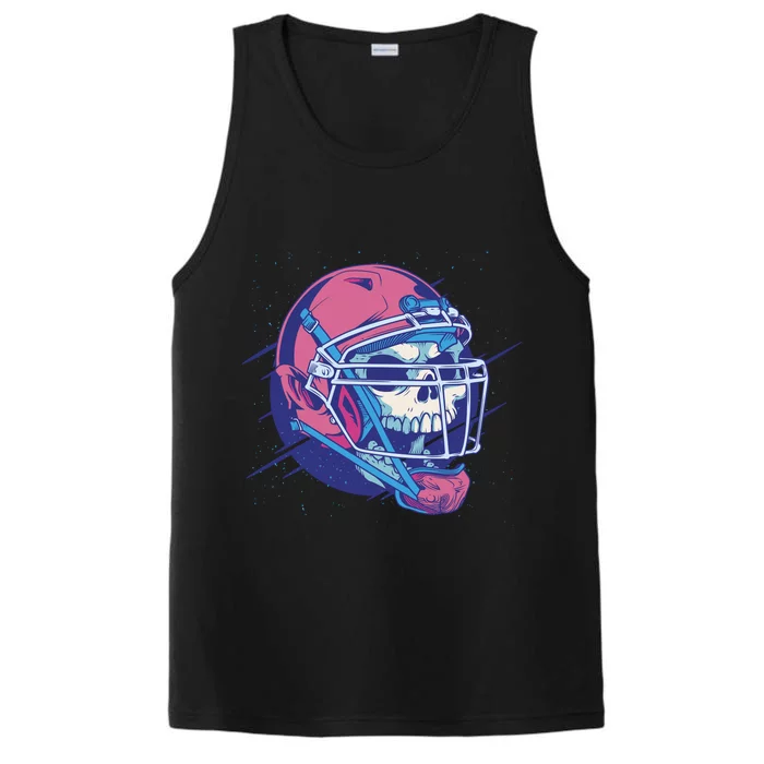 Skull Football Player Performance Tank