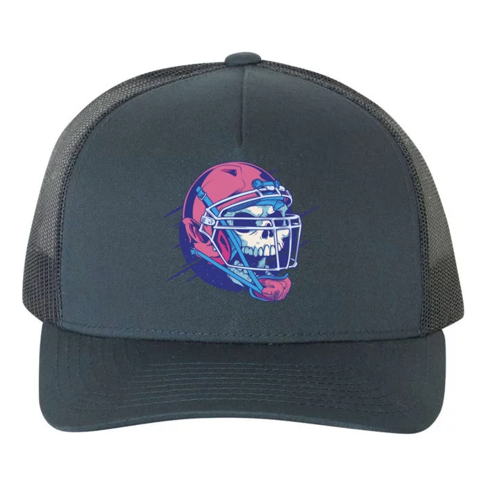 Skull Football Player Yupoong Adult 5-Panel Trucker Hat