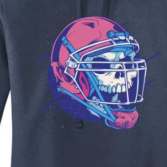 Skull Football Player Women's Pullover Hoodie