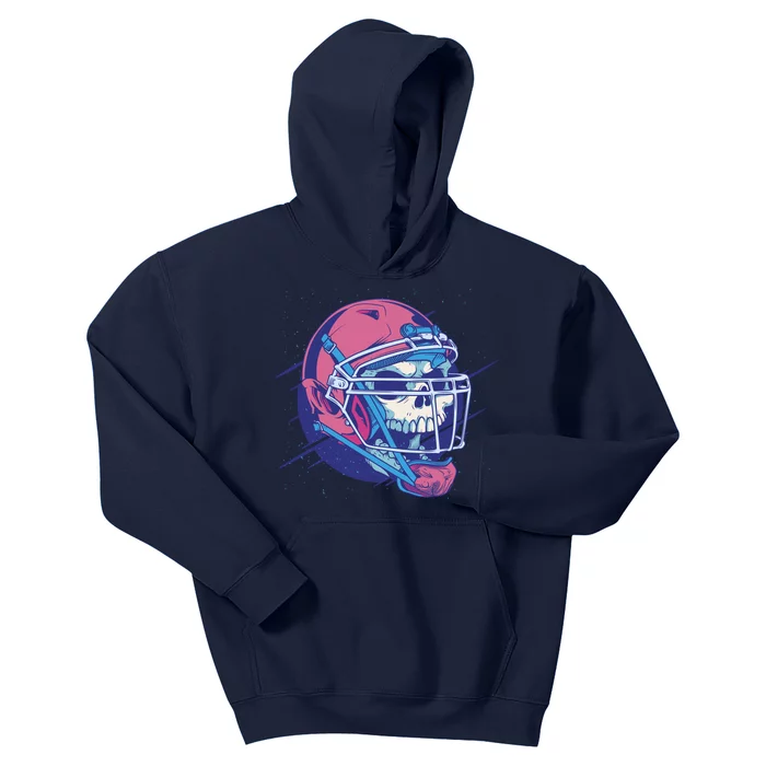 Skull Football Player Kids Hoodie