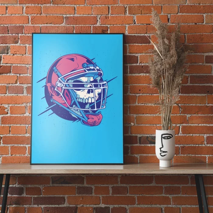 Skull Football Player Poster