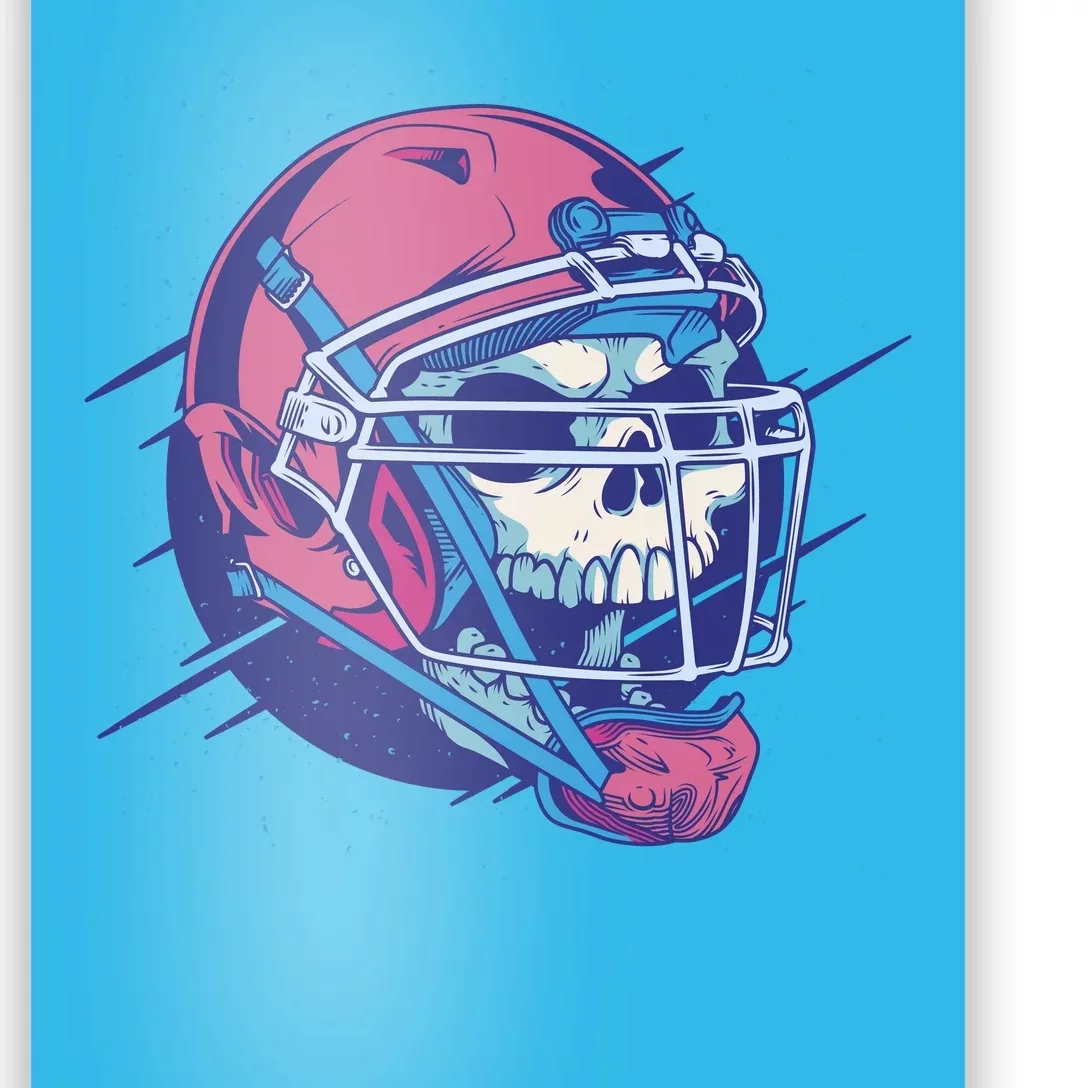 Skull Football Player Poster