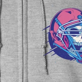 Skull Football Player Full Zip Hoodie