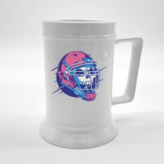 Skull Football Player Front & Back Beer Stein