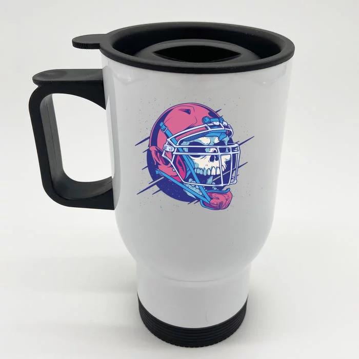 Skull Football Player Front & Back Stainless Steel Travel Mug