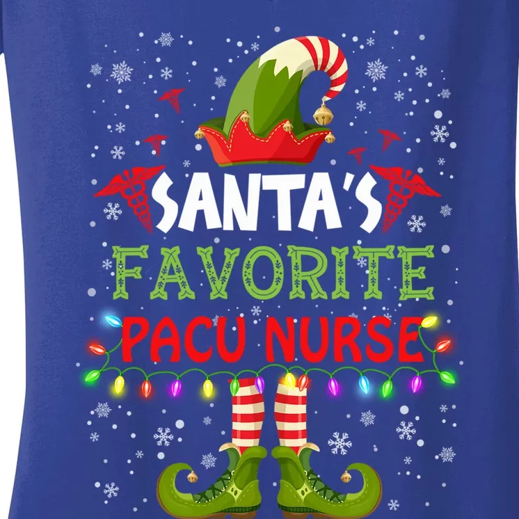 Santas Favorite Pacu Nurse Xmas Light Elf Costume Christmas Great Gift Women's V-Neck T-Shirt