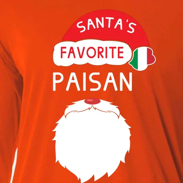 Santa's Favorite Paisan Funny Italian Christmas Gift Cooling Performance Long Sleeve Crew