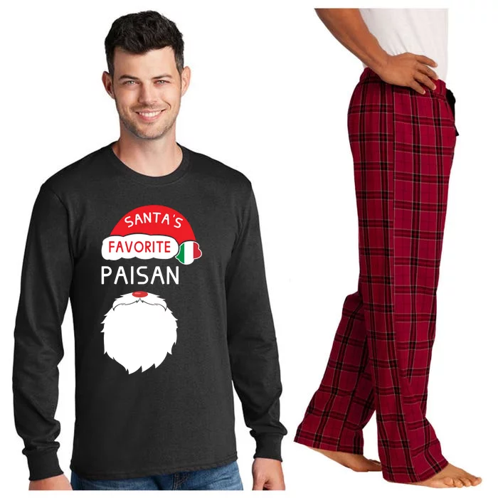 Santa's Favorite Paisan Funny Italian Christmas Gift Long Sleeve Pajama Set