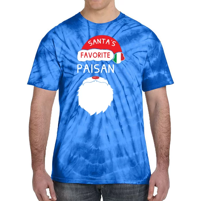 Santa's Favorite Paisan Funny Italian Christmas Gift Tie-Dye T-Shirt