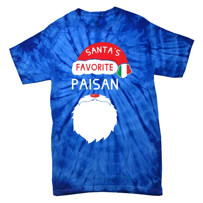 Santa's Favorite Paisan Funny Italian Christmas Gift Tie-Dye T-Shirt