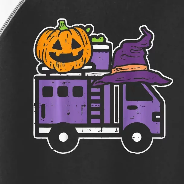 Spooky Firetruck Pumpkin Patch Halloween Firefighter Costume Toddler Fine Jersey T-Shirt