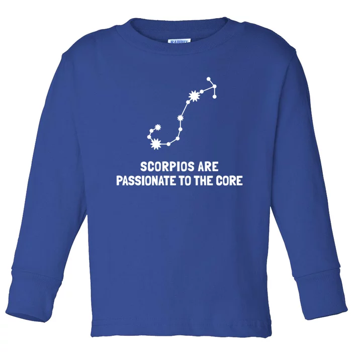 Scorpio Facts Passionate To The Core Funny Astrology Gift Toddler Long Sleeve Shirt