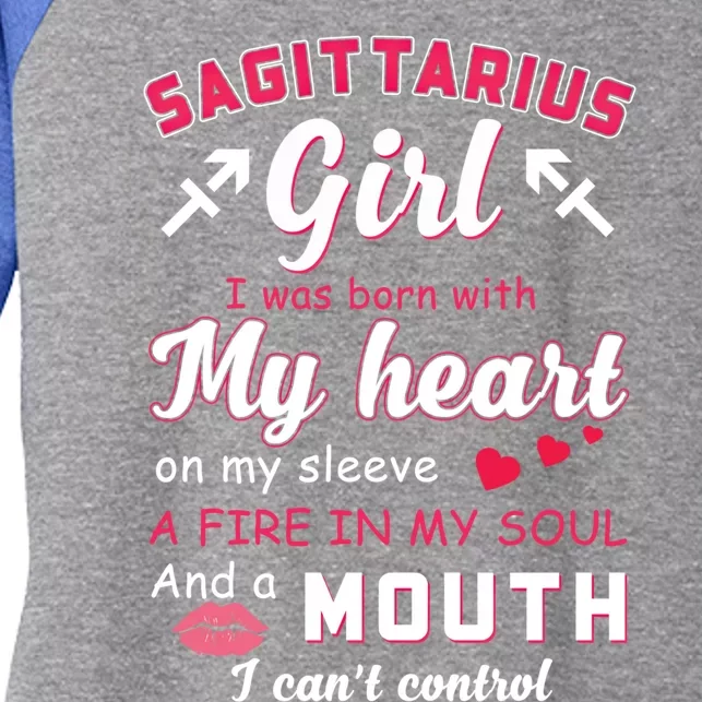 Sagittarius Funny Quote With Zodiac Sign Birthday Gift Meaningful Gift Women's Tri-Blend 3/4-Sleeve Raglan Shirt