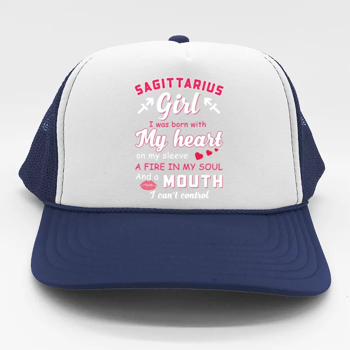 Sagittarius Funny Quote With Zodiac Sign Birthday Gift Meaningful Gift Trucker Hat