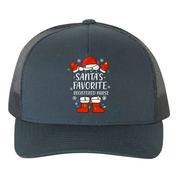 Santas Favorite Registered Nurse Santa Hat Christmas Light Gift Yupoong Adult 5-Panel Trucker Hat