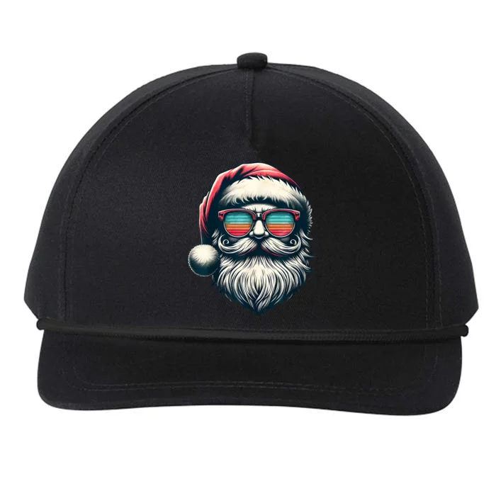 Santa Face Retro Sunglasses Christmas Xmas Women Kids Snapback Five-Panel Rope Hat