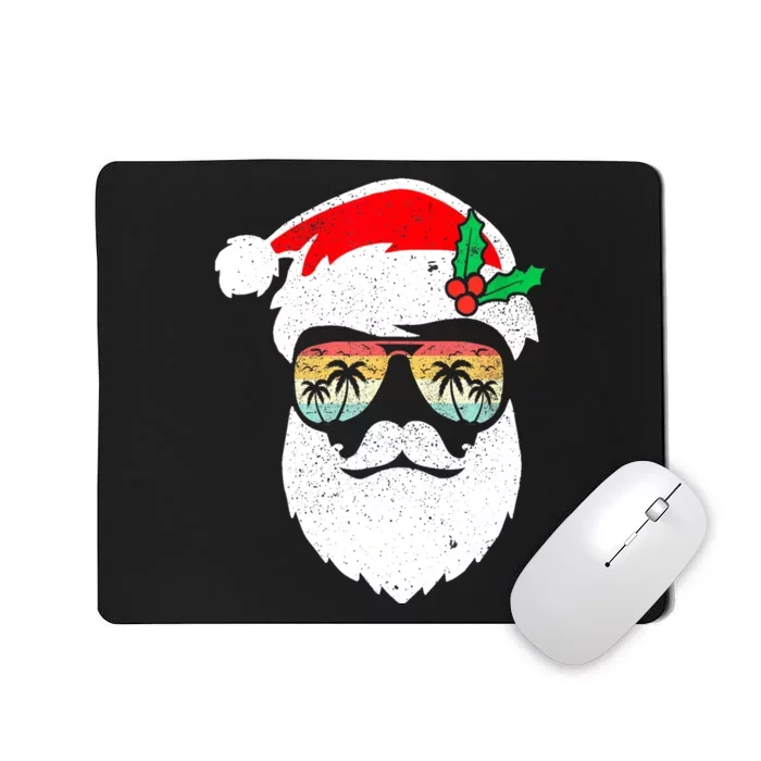 Santa Face Retro Sunglasses Hawaii Christmas Xmas Tropical Mousepad