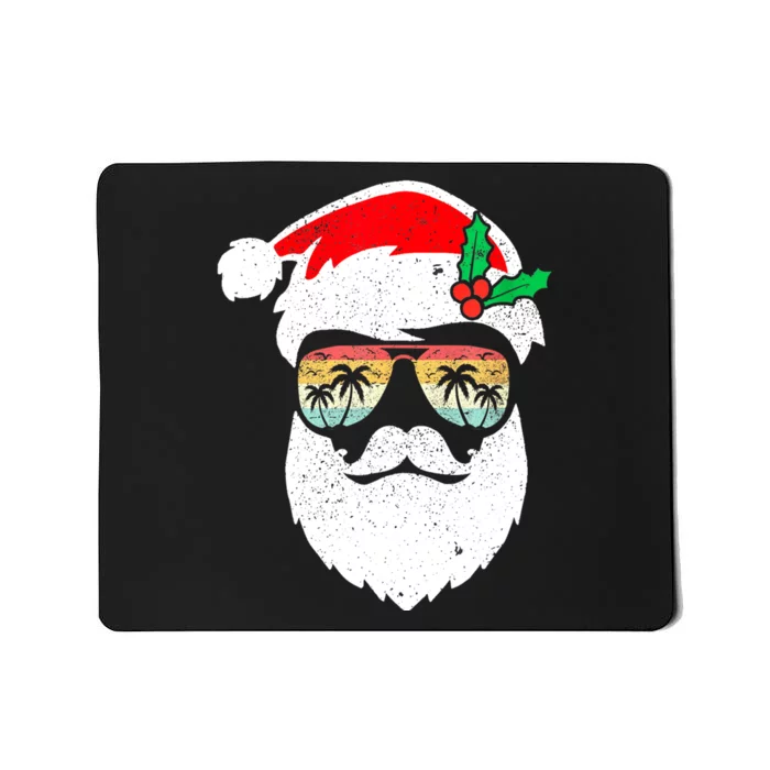 Santa Face Retro Sunglasses Hawaii Christmas Xmas Tropical Mousepad