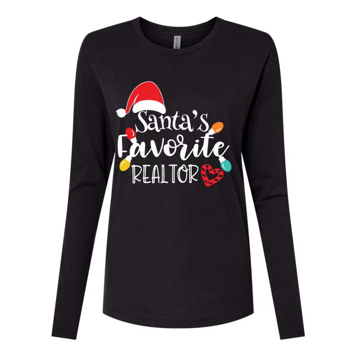 Santas Favorite Realtor Christmas Realtor Womens Cotton Relaxed Long Sleeve T-Shirt