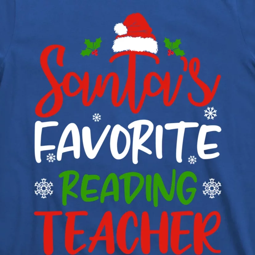 SantaS Favorite Reading Teacher Funny Christmas Funny Gift Great Gift T-Shirt