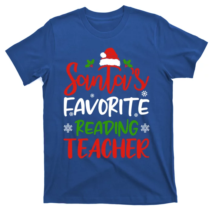 SantaS Favorite Reading Teacher Funny Christmas Funny Gift Great Gift T-Shirt