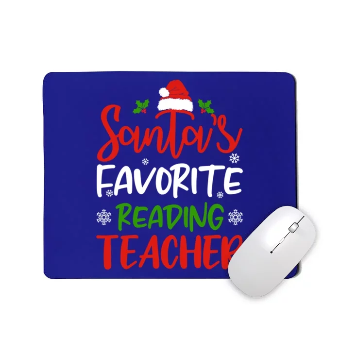 SantaS Favorite Reading Teacher Funny Christmas Funny Gift Great Gift Mousepad