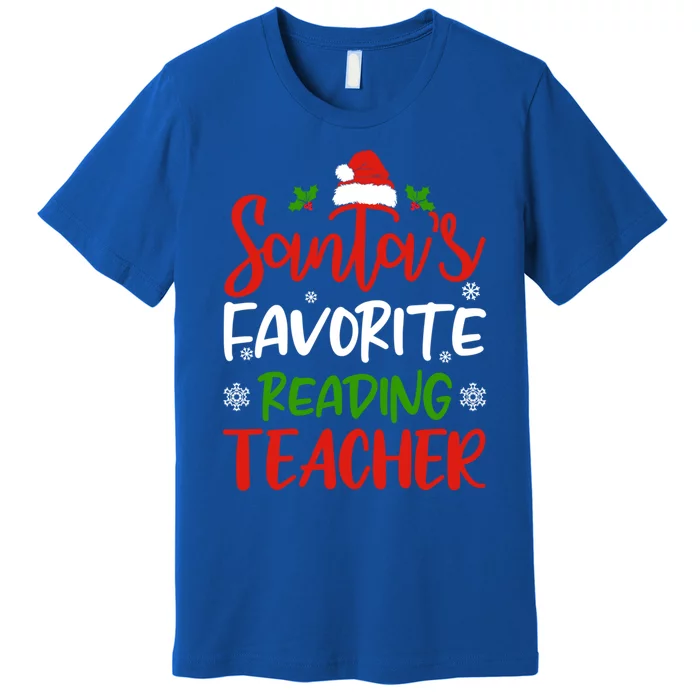 SantaS Favorite Reading Teacher Funny Christmas Funny Gift Great Gift Premium T-Shirt