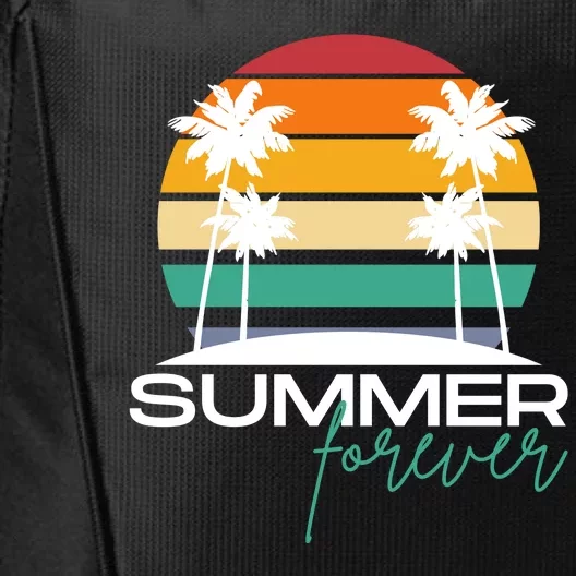 Summer Forever Retro Sunset Tropical City Backpack