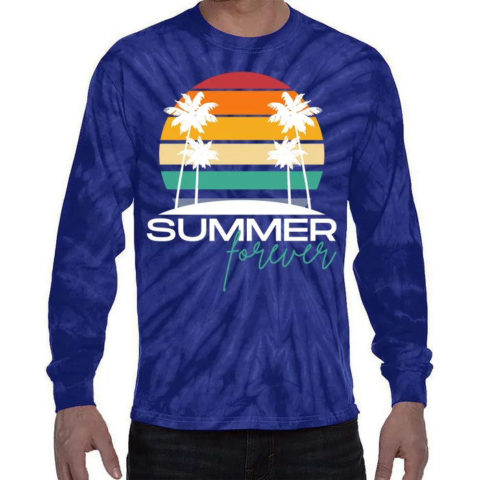 Summer Forever Retro Sunset Tropical Tie-Dye Long Sleeve Shirt