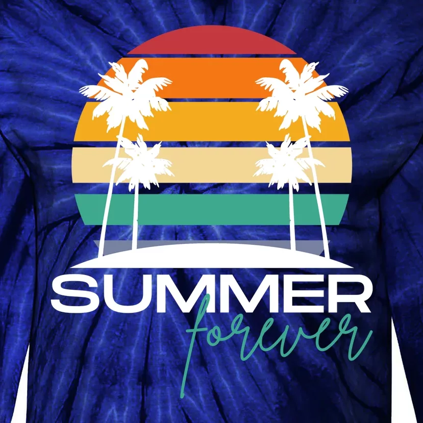 Summer Forever Retro Sunset Tropical Tie-Dye Long Sleeve Shirt