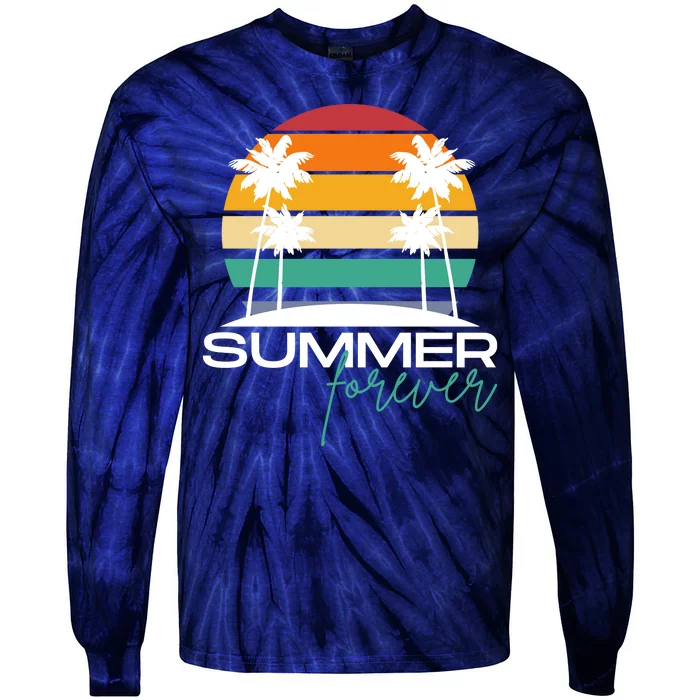 Summer Forever Retro Sunset Tropical Tie-Dye Long Sleeve Shirt