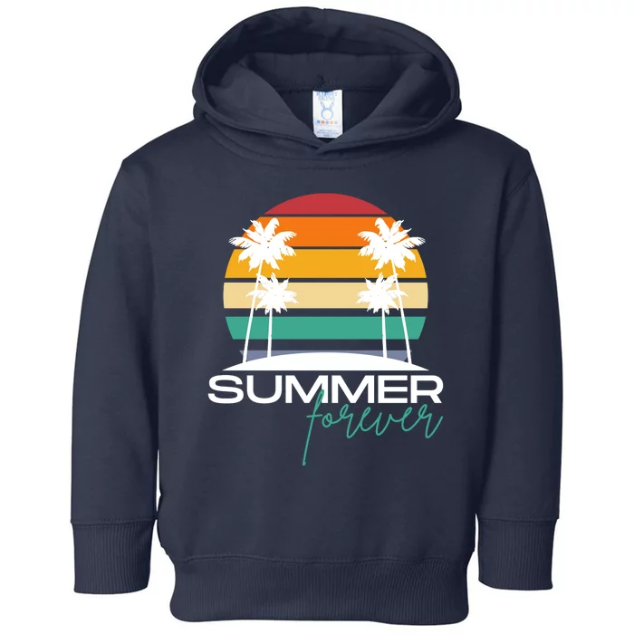 Summer Forever Retro Sunset Tropical Toddler Hoodie