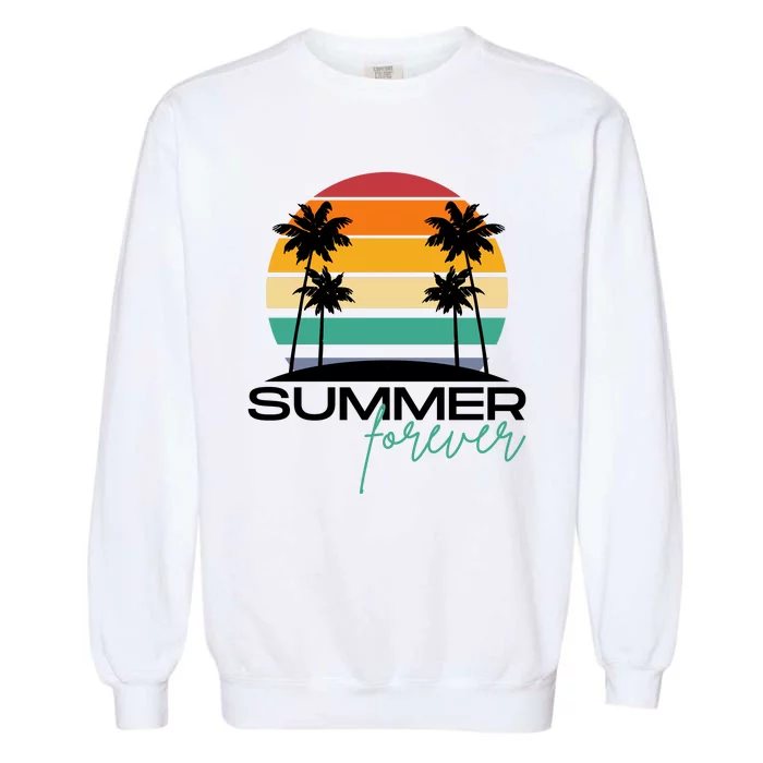 Summer Forever Retro Sunset Tropical Garment-Dyed Sweatshirt