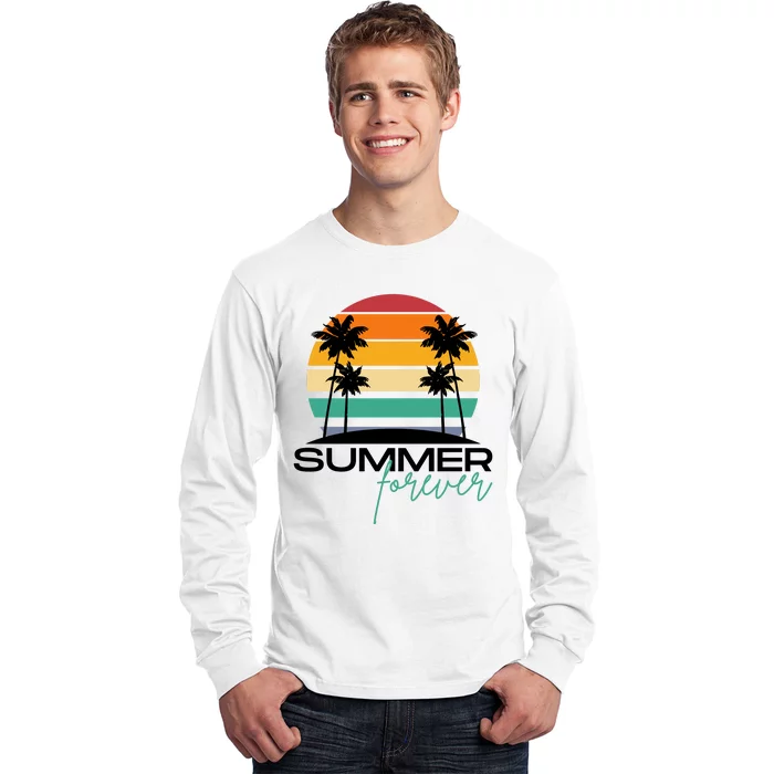 Summer Forever Retro Sunset Tropical Long Sleeve Shirt