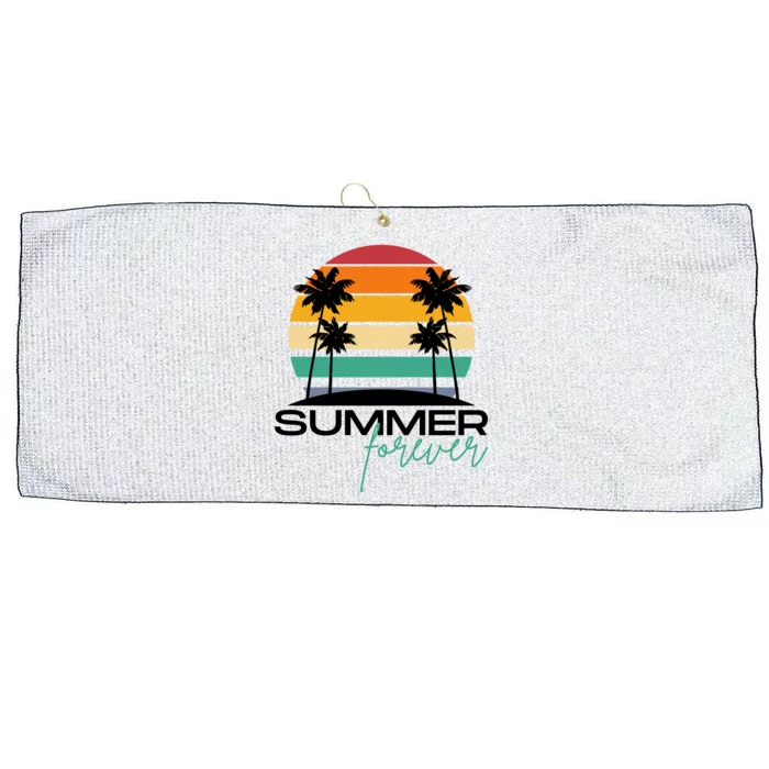 Summer Forever Retro Sunset Tropical Large Microfiber Waffle Golf Towel